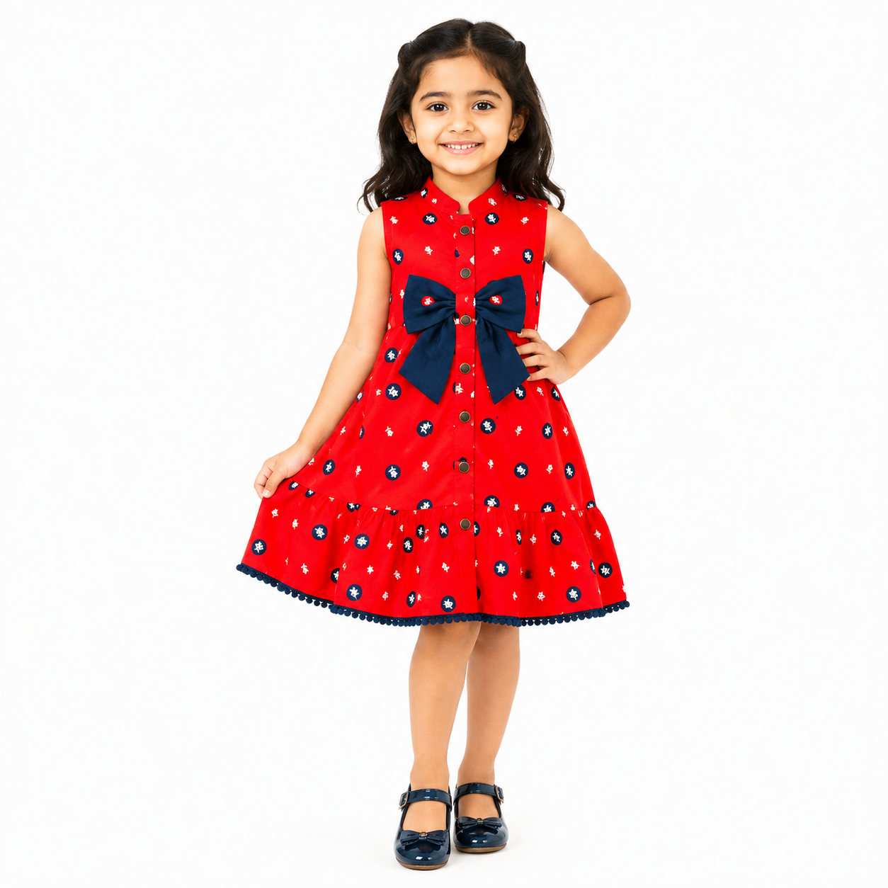 High neck A-line frock-One piece